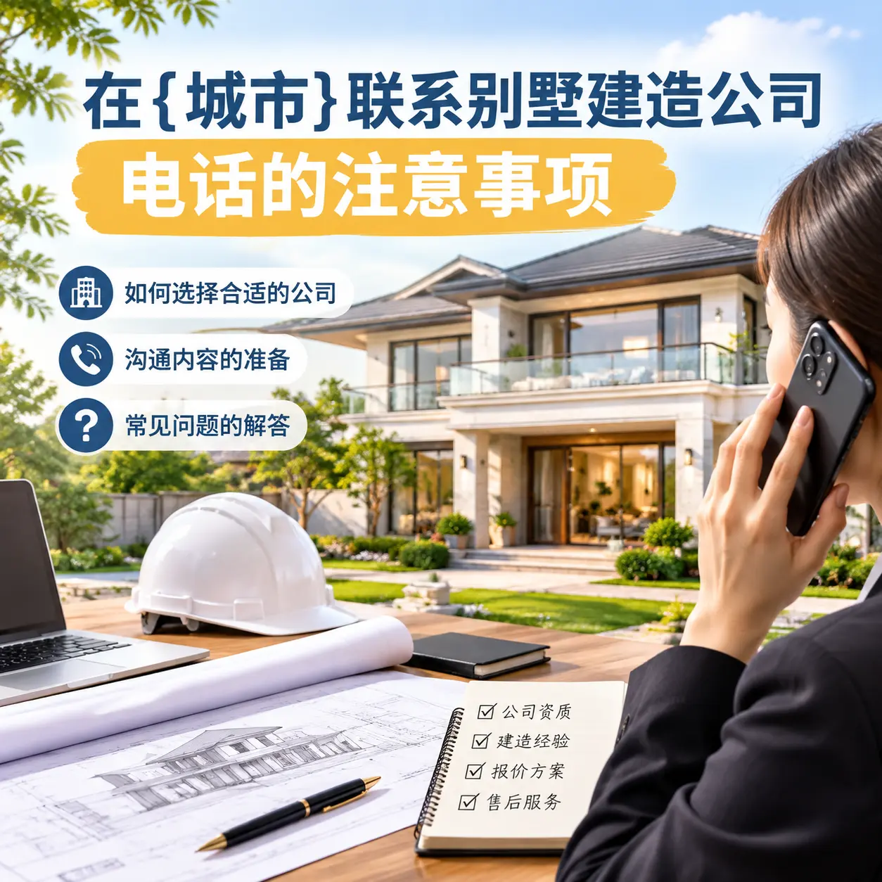 在福泉联系别墅建造公司电话的注意事项